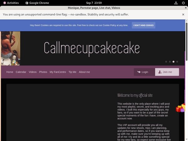 Callmecupcakeyan.modelcentro.com Payment Form