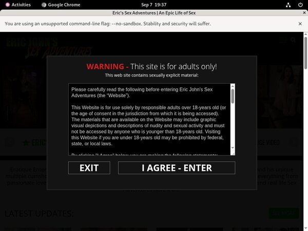 Ericjohnssexadventures.com Buy Membership